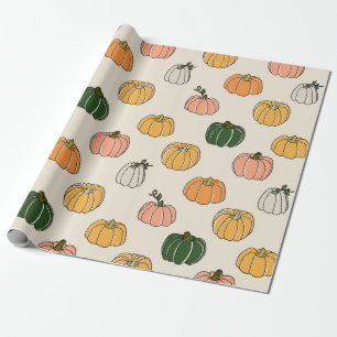 Kürbisernte vintage nahtloses Muster Geschenkpapier
