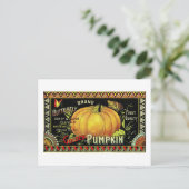 Kürbisetikett Postkarte (Stehend Vorderseite)