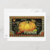 Kürbisetikett Postkarte (Vorne/Hinten)