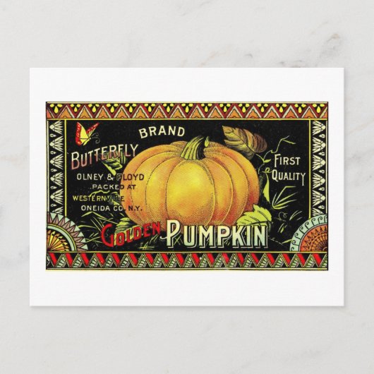 Kürbisetikett Postkarte (Vorderseite)