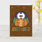 Kürbiseule Karte (Gelbe Blume)