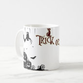 Kürbiseulen Halloween Kaffeetasse (Vorderseite Links)