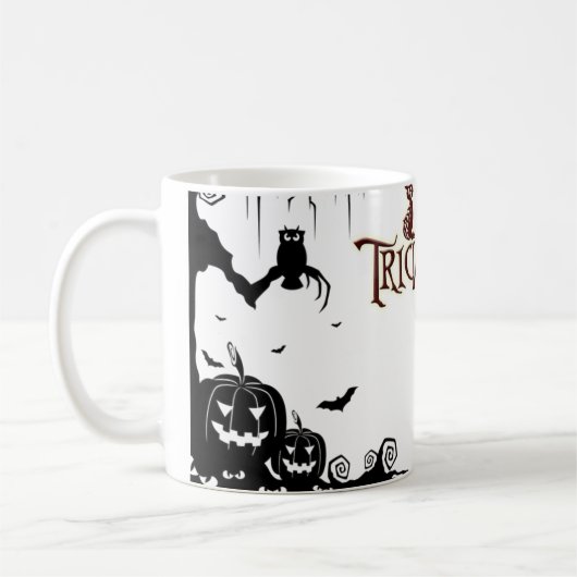 Kürbiseulen Halloween Kaffeetasse (Links)