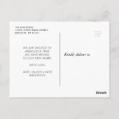 Kürbisfahrzeug-Herbstankündigung Postkarte (Rückseite)