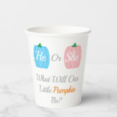 Kürbisfall-Genderoffenbarung Pappbecher (Vorderseite)