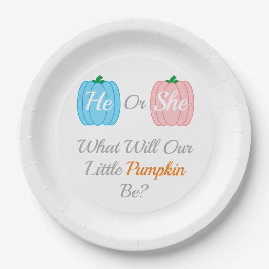 Kürbisfall-Genderoffenbarung Pappteller (Vorderseite)