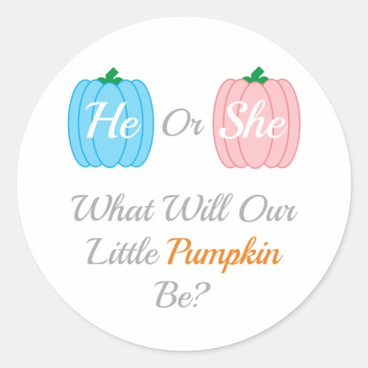 Kürbisfall-Genderoffenbarung Runder Aufkleber (Vorderseite)