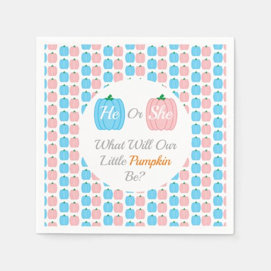 Kürbisfall-Genderoffenbarung Serviette (Vorderseite)