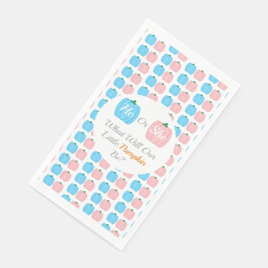 Kürbisfall-Genderoffenbarung Serviette (Ecke)