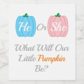 Kürbisfall-Genderoffenbarung Weinetikett (Einzelnes Label)