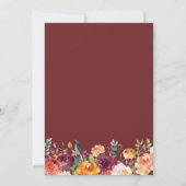 Kürbisfall in der Liebe Botanische Blumenhochzeit Einladung (Rückseite)