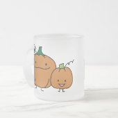 Kürbisfamilienelternteil-KindErntedank Halloween Mattglastasse (Vorderseite Links)