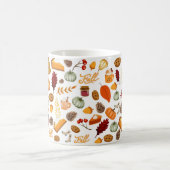 Kürbisfarbenfrohe rot-orangefarbene gelbe fallende kaffeetasse (Mittel)