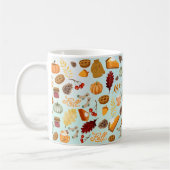 Kürbisfarbenfrohe rot-orangefarbene gelbe fallende kaffeetasse (Links)