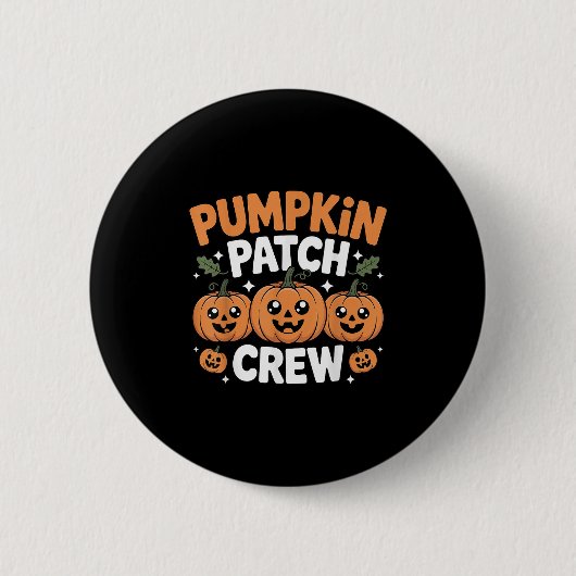 Kürbisfeld-Crew passende Familie Herbst Button (Vorderseite)