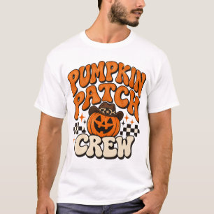 Kürbisfeld-Crew, Retro-Herbst-Kürbisernte-Hemd T-Shirt