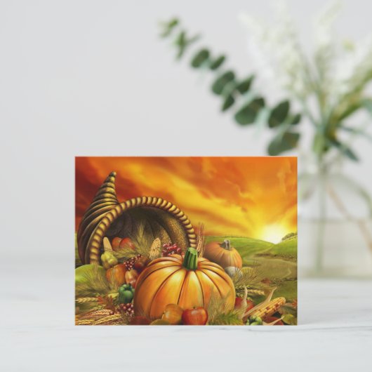 Kürbisfeld Erntedank Postkarte (Stehend Vorderseite)