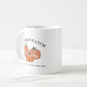Kürbisfeld Familien- oder Firmenmitarbeiter Namen Kaffeetasse (Vorderseite Links)
