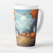 Kürbisfeld Halloween-Waldszene 🎃 Milchtasse (Rechte Ecke)
