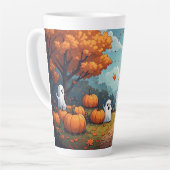 Kürbisfeld Halloween-Waldszene 🎃 Milchtasse (Linke Ecke)