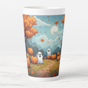 Kürbisfeld Halloween-Waldszene 🎃 Milchtasse
