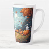 Kürbisfeld Halloween-Waldszene 🎃 Milchtasse (Rechts)