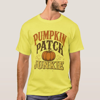 Kürbisfeld-Junkie Vintage Herbst-Design T-Shirt