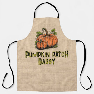 Kürbisfeld-Kind Halloween-Faux-Jute  Schürze