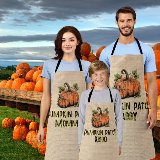 Kürbisfeld-Kind-Halloween-Faux-Jute Schürze
