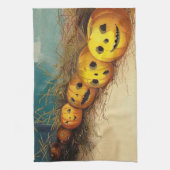 Kürbisfeld mit Jack O' Lantern Geschirrtuch (Vertikal)