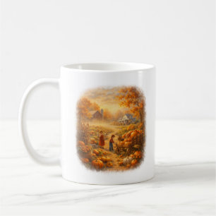 Kürbisfeld Morgen – Herbstliche Farmhaus Ernte Kaffeetasse
