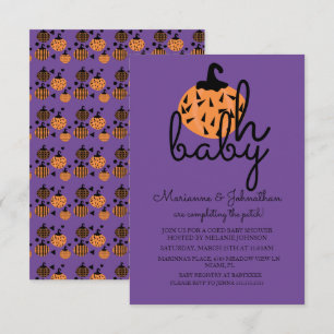 Kürbisfeld Oh Baby Kürbisse Babyparty Einladung