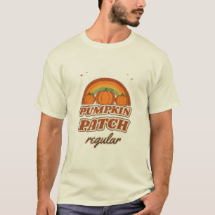Kürbisfeld Regulär Retro 70er Herbst Kürbisse T-Shirt