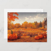Kürbisfelder im Herbst Postkarte (Vorne/Hinten)