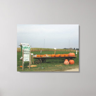 Kürbisfeldstand Halloween Herbst Leinwandkunst Leinwanddruck