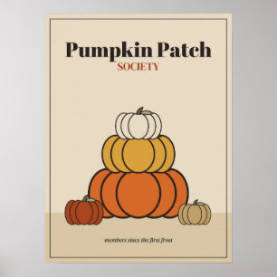 Kürbisfleck-Gesellschaft Cozy Halloween-Wandkunst Poster
