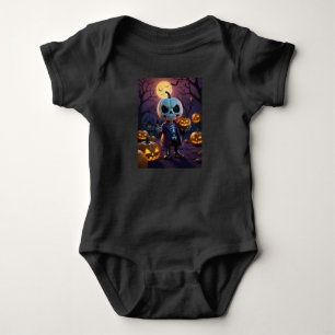 Kürbisflicken-Skelett-Begleiter Baby Strampler