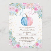 Kürbisfloral Gender-Offenbarung Einladung (Vorne/Hinten)