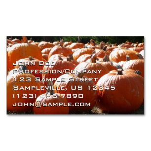 Kürbisfoto für Herbst, Halloween oder Erntedankfes Magnetische Visitenkarte