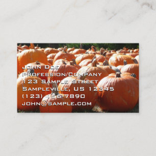 Kürbisfoto für Herbst, Halloween oder Erntedankfes Visitenkarte
