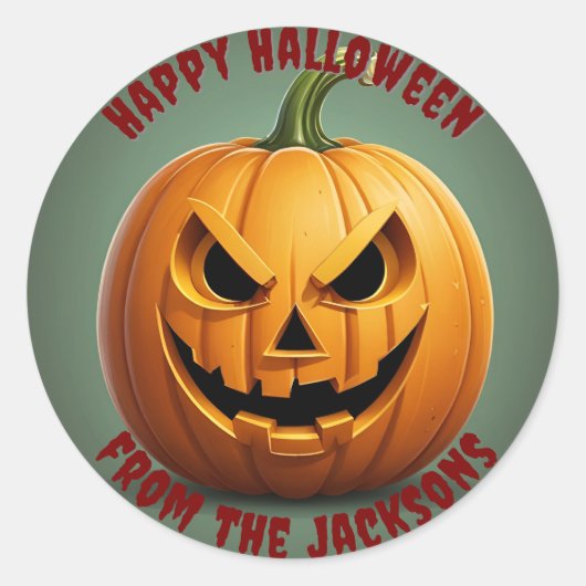 Kürbisfröhliches Halloween Classic Round Stickers (Vorderseite)