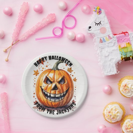 Kürbisfröhliches Halloween-Party Pappteller (Party)