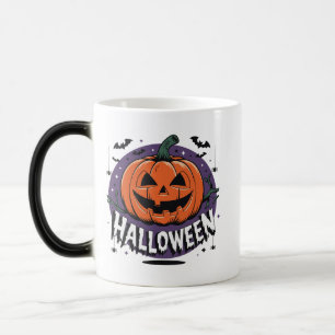 Kürbisgearbeitete Tasse mit Fledermaus- und Spinne