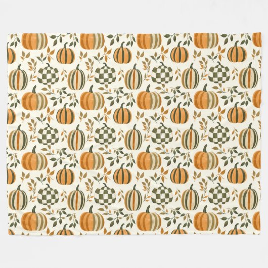 Kürbisgefallene Orange Green Fleecedecke (Vorderseite (Horizontal))