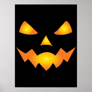 Kürbisgefecht Kürbislaterne Halloween Spooky Poster