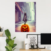 Kürbisgefecht oder Behandlung | AI Art Poster (Heimbüro)