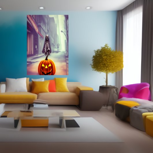 Kürbisgefecht oder Behandlung | AI Art Poster