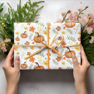 Kürbisgelbe Blume Halloween Wrapping Paper Geschenkpapier