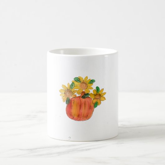 Kürbisgelbe Sonnenblumen Kaffeetasse (Mittel)