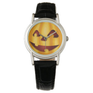 Kürbisgemälde, die Halloween-Design lächeln Armbanduhr